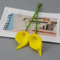 Kunstmatige PU mini calla lelie simulatie bloemen voor bruiloft en huisdecoratie - Calla lelie - geel