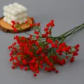 Fleurs Artificielles Gypsophile Rouge Bouquet de Fausse Fleur en Plastique pour Décoration - Gypsophile 52CM - rouge