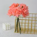 Artificial pink rose bouquet with 5 heads for home decoration, wedding and party floral setup. - Dark Pink Bouquet