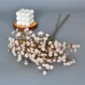 Fleurs artificielles gypsophile 3-fourches bouquet en caoutchouc souple pour déco mariage - Gypsophile aux couleurs d'automne - Rose d'automne