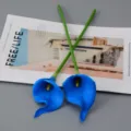 Kunstmatige PU mini aronskelk bloemen voor bruiloft huisdecoratie fotografie rekwisieten blauw. - Calla lelie - Blauw