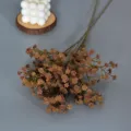 Bouquet de gypsophile artificiel marron 3 branches en plastique souple pour deco mariage - Gypsophile aux couleurs d'automne - Café
