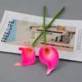 Mooie Kunstmatige Calla Lelie Bloemen PU Roze Decoratie voor Huwelijk Huis 2 Stuks - Calla lelie - Mauve roze