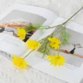 Artificial yellow daisy flowers 5 heads fake plant for home wedding party photography prop - Yellow