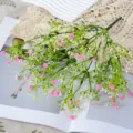 Artificial gypsophila baby breath flower single branch variant for home wedding decor - Pink