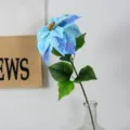 Artificial blue poinsettia flower fake plant for Christmas wedding home decor bouquet - Single Stem / Single Stem - Blue
