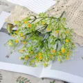 Single branch artificial colorful milan babys breath flowers for wedding home decor and DIY crafts - Yellow