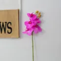 Artificial Phalaenopsis orchid stem magenta variant, highly realistic floral decor for home. - 5 Heads / Light Purple