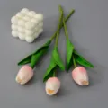 Künstliche Tulpen PU Touch Simulationsblumen Heimtextilien Fotografie Requisiten 3Stk - Hellrosa