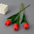 Künstliche Rote Tulpen PU Touch Fake Blumen Heimtextilien Tischdekoration Fotografie Requisiten - Fuchsia