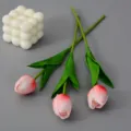 Künstliche Tulpen für Heimdekoration, realistischer PU Blumenstrauß für Fotografie und Hochzeit. - Dunkelrosa