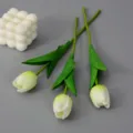 Künstliche weiße Tulpen Blumen PU Touch Simulationspflanzen für Heimtextilien Fotografie Requisiten - Hellgrün