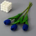 Blaue künstliche Tulpen PU Touch Blumen für Heimdekoration Fotografie und Hochzeitsdekor. - Dunkelblau