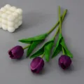 Lila künstliche Tulpen, realistische PU Touch Simulationsblumen für Heimtextilien Variante - Dunkellila