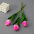 Künstliche Tulpen Blumen PU Touch Feko Blüten für Heimdeko und Fotografie Requisiten Variante. - Barbie-Rosa