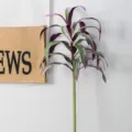 Artificial lily bamboo single branch green plant tropical artificial flower for home decor - 3D Lily Bamboo (24 Leaves - Purple)