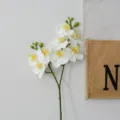 Artificial phalaenopsis orchid branch white yellow simulation flower for home wedding decor. - 2-Fork White 8-Head