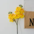 Artificial yellow phalaenopsis orchid flower branch faux floral home wedding party decor - 2-Fork Yellow 8-Head