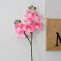 Artificial pink Phalaenopsis orchid branch fake flower for home wedding decoration. - 2-Fork Light Pink 8-Head