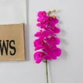 Artificial orchid flower stem, fuchsia 9-heads phalaenopsis for home wedding decor. - 9-Head / Deep purple