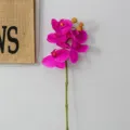 Purple artificial phalaenopsis orchid, 9-head realistic floral stem for home decor. - 5 Heads / Deep purple