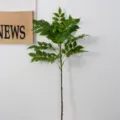 Artificial green plant branch fake leaves home indoor decor floral arrangement ornament stem - Large Lacquered Wood Single Branch