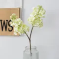 Bouquet de fleurs de lilas jaune artificielles pour décoration de table salon vase - Blanc Cassé