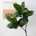 Artificial magnolia leaf branch faux tree branch large leaf green plant decor photography props - Green - 2 Branches