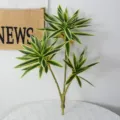 Artificial 3-Head Lily Bamboo Plant Tropical Fake Greenery Home Room Decoration - 3-Branch Lily Bamboo - White