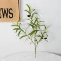 Rama de olivo artificial planta decorativa hojas verdes falsas para decoracion del hogar - Olivo de 4 ramas - hoja única 52 cm