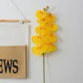 Yellow Artificial Orchid 9 Heads Silk Flower Branch Home Decor Table Centerpiece Floral - 9-Head / Yellow