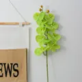 Artificial green orchid branch fake flower branch home living room table decor arrangement - 9-Head / Green