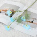 Crisantemo olandese artificiale 5 teste finto fiore di margherita per decorazione domestica - Blu