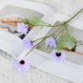 Finto fiore margherita 5 teste viola artificiale per decorazione casa matrimonio - Blu viola