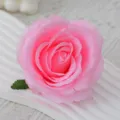 Pink artificial rose head silk flower for wedding party DIY craft decoration floral display - Pink