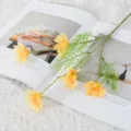 Fiori di margherita artificiali 5 teste finiti fiori gialli decorazione della casa - Champagne