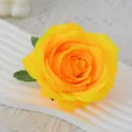 Yellow artificial rose flower head silk floral for wedding party home decoration craft DIY - Yellow