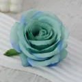 Artificial rose flower head blue green silk fake flower wedding party decor variant - Green