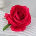 Artificial Red Rose Flower Head Silk Fake Floral For Wedding Party Home Wall Decor - Rose Red