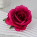 Artificial rose flower head dark pink silk flower wedding decor floral wall corsage. - Rose Purple