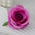 Artificial Rose Flower Head Purple Pink Gradient Silk Fake Flower for Wedding Decor - Light Purple