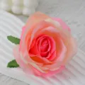 Artificial silk rose flower head multi-color fake floral for wedding party DIY home decor crafts 1pc - Champagne Pink