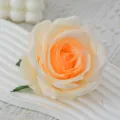 Artificial silk rose flower head peach color decorative flower for wedding craft party decor - Champagne