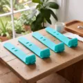 Blaue Silikon Kabelbinder 4 Stk, flexible Kabelorganizer für Ladekabel und Kopfhörer - 4er-Pack / Blau