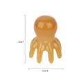 Masajeador de cuero cabelludo de pulpo peine Gua Sha de resina para relajación corporal - Grande (7.5x5.5cm) / Marrón