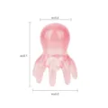 Masajeador de cuero cabelludo de pulpo rosa, peine relajante portatil para la cabeza - Grande (7.5x5.5cm) / Rosa baya de hielo