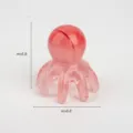Peine masajeador de cuero cabelludo de pulpo rosa, rascador de cabeza manual portátil para relax. - Grande (6.5x5.5cm) / Degradado Cepillado