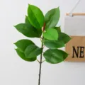 Nordic artificial rubber tree branch green plant indoor home decoration fake plant leaf decor - Long Branch 90CM / Light Green