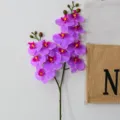 Artificial Phalaenopsis Orchid Branch Purple Fake Flowers for Home Wedding Decoration - 2-Stem Light Purple Flower - 12-Head