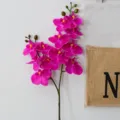 Artificial phalaenopsis orchid fake flower branch home wedding party floral decoration. - 2-Stem Dark Purple Flower - 12-Head